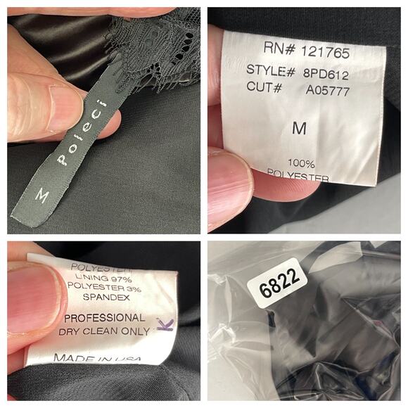 Poleci Women's Draped Matte Satin Mini Slip Dress Sz M Dark Brown Straps Slinky - Picture 10 of 10